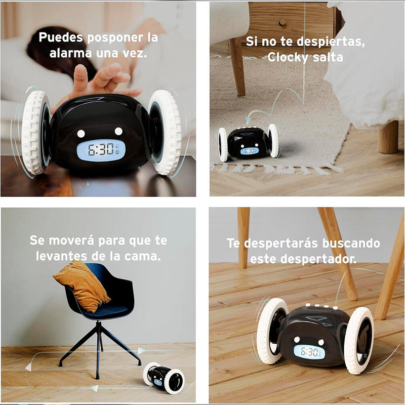 Despertador com Rodas e Alarme Forte – Levanta-te Já!