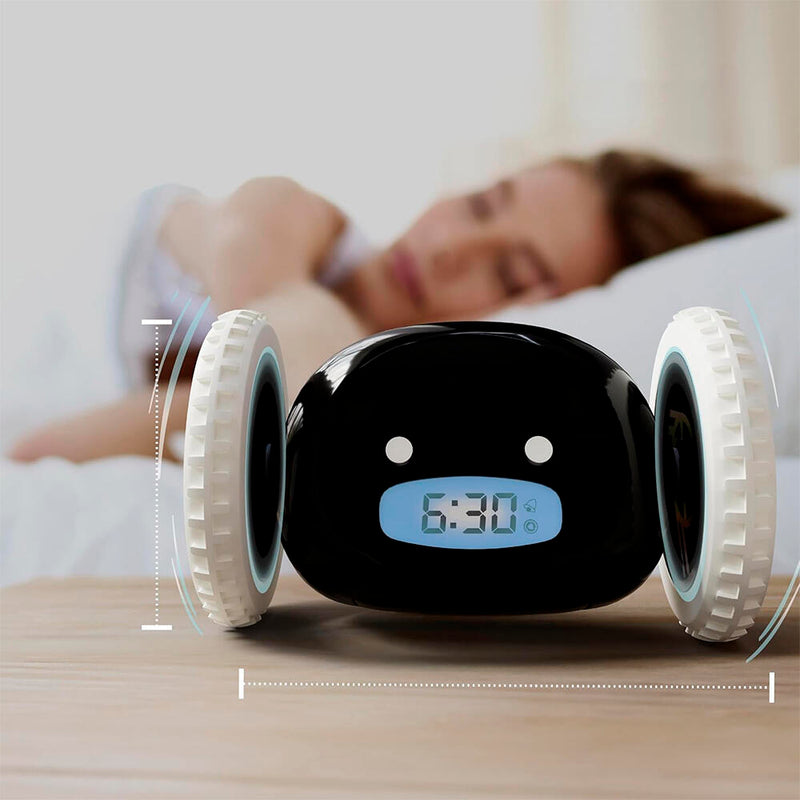 Despertador com Rodas e Alarme Forte – Levanta-te Já!