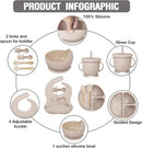 Conjunto de Talheres e Acessórios de Silicone para Bebé (6 P